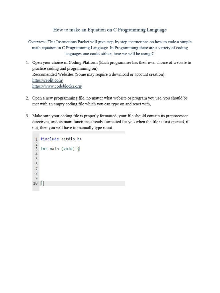 How To Make An Equation On C Programming Language Track Changes ...