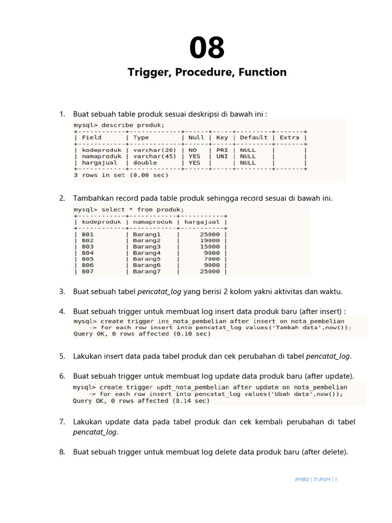 Trigger dan Procedure dalam Database | PDF