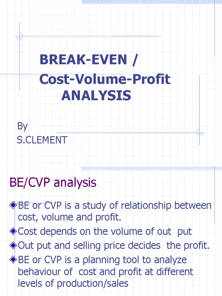 BreakEven Analysis 1 Microeconomics Economics
