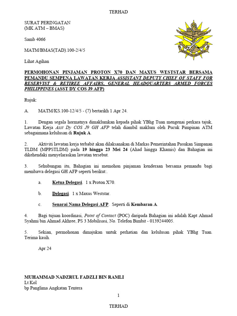 Permohonan Pinjaman Kenderaan | PDF