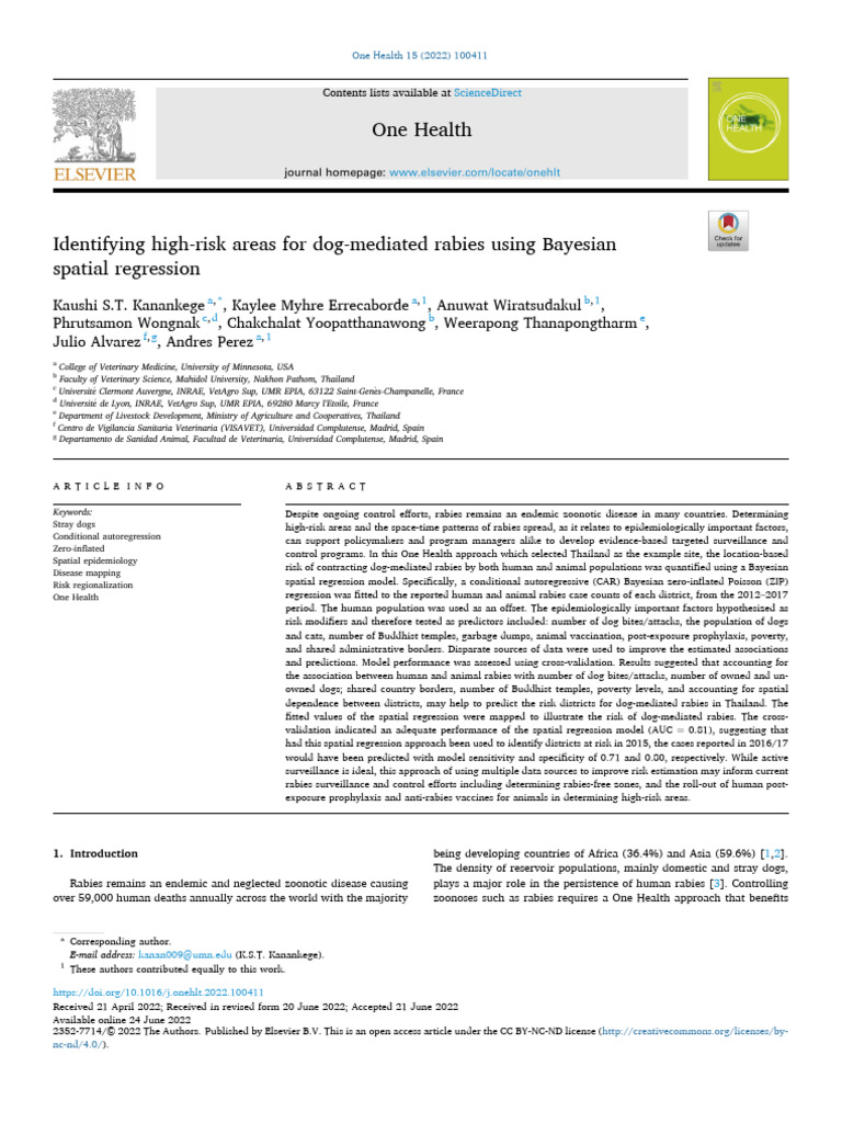 Bayesian Model for Rabies Risk Mapping | PDF | Spatial Analysis | Rabies