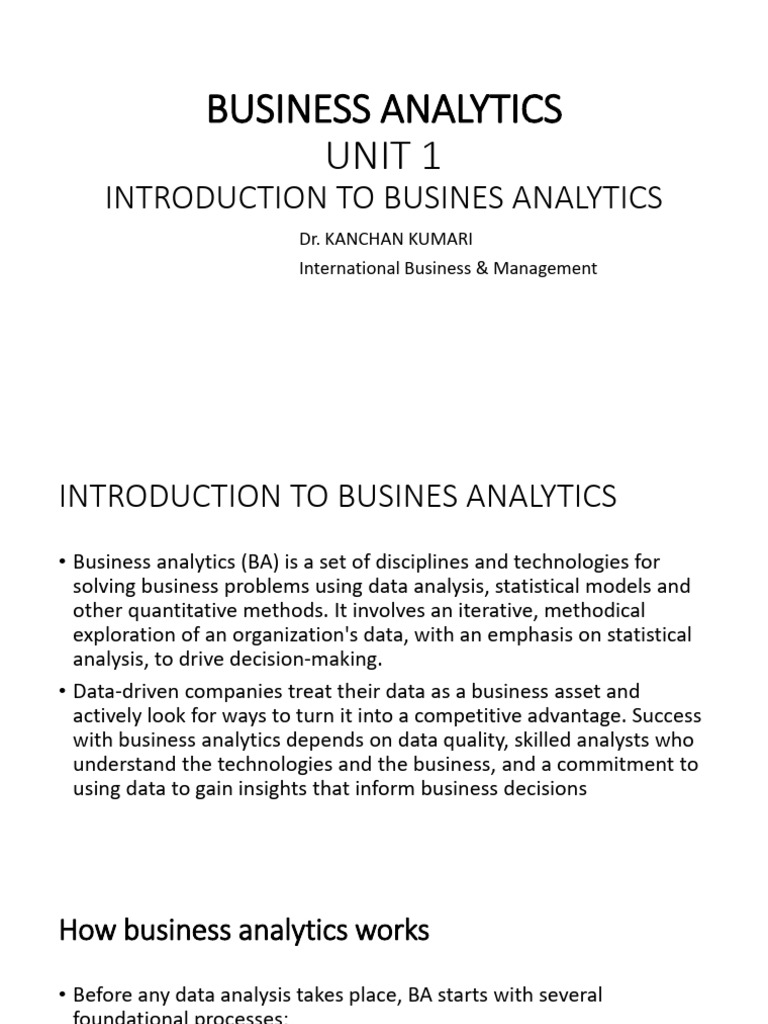 Business Analytics for Competitive Edge | PDF | Analytics | Data