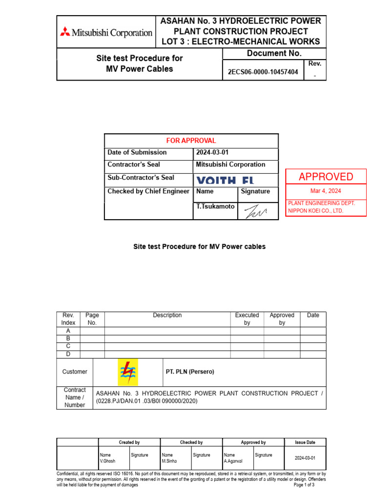 Site Test Procedure For MV Cables | PDF | High Voltage | Insulator ...