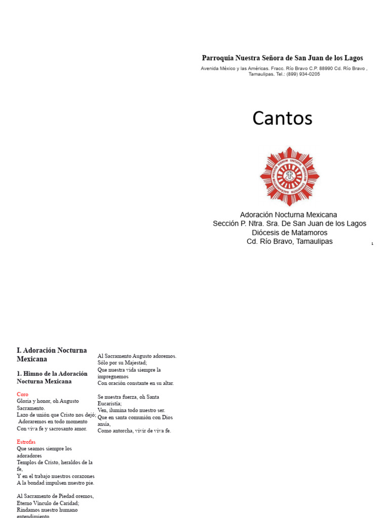 Cuadernillo Cantos Pdf Eucaristía Cristo Título