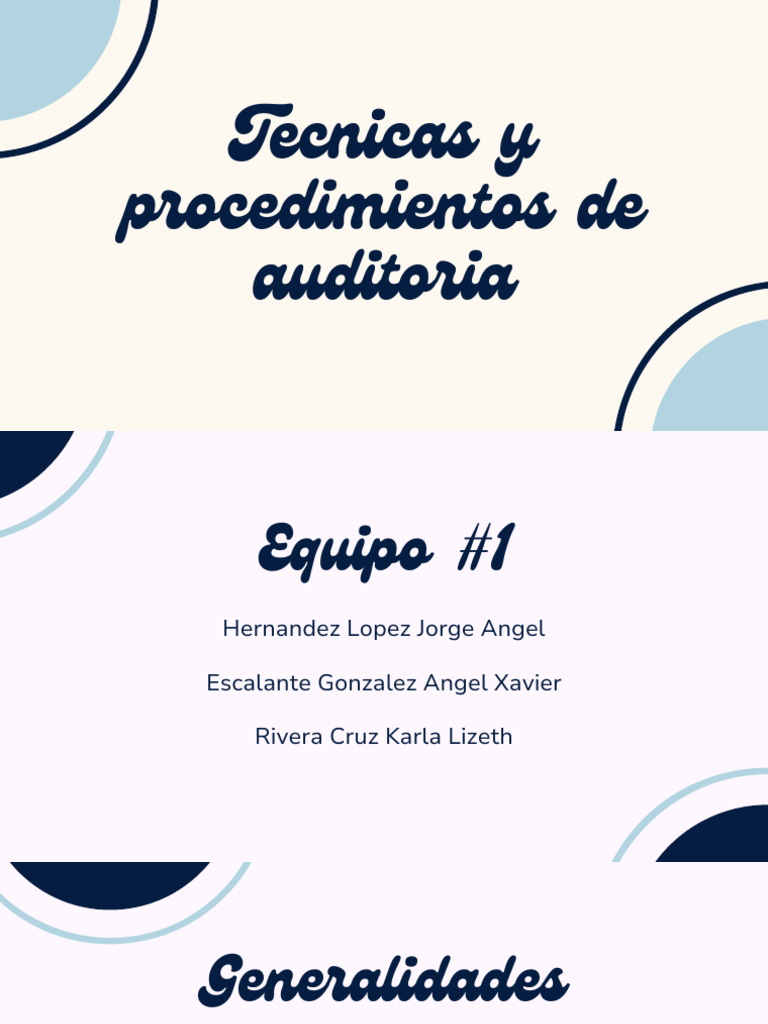 Tecnicas Y Procedimientos De Auditoria Pdf Auditoría Business