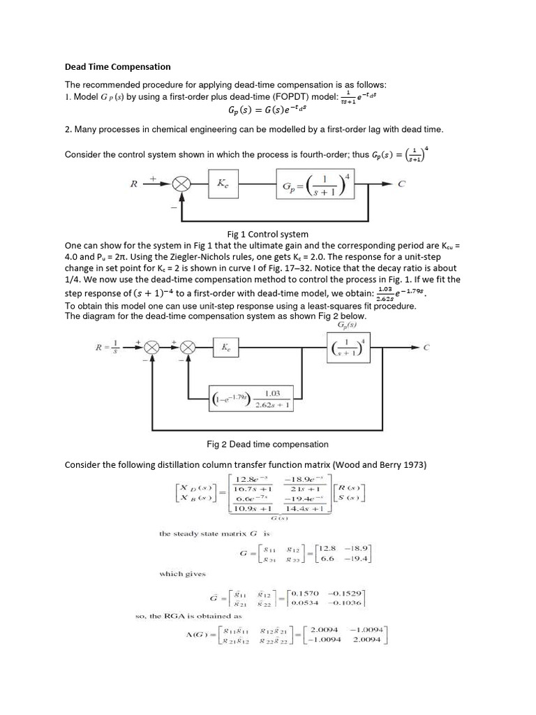 Dead Time Compensation in Control Systems | PDF | Teaching Methods ...