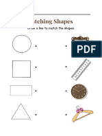Brown Illustrative Matching Shapes Worksheet