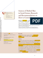 (Podsakoff Et Al. 2012) - Common Method Bias in Social Science Research