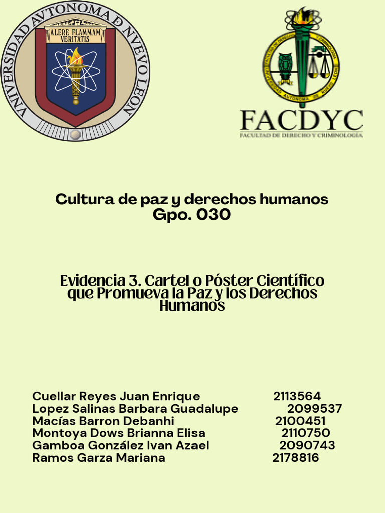 Cartel Científico sobre Paz y Derechos Humanos | PDF | Ciencias ...