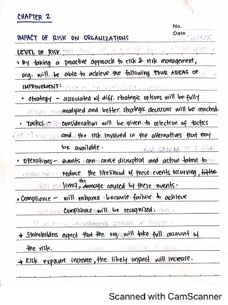 Chapter 2 Notes (Risk Management) | PDF