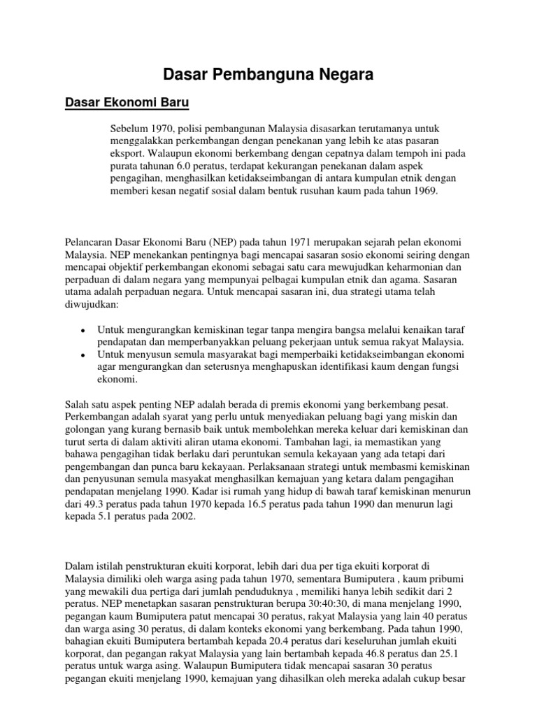 Dasar Pembanguna Negara Pdf