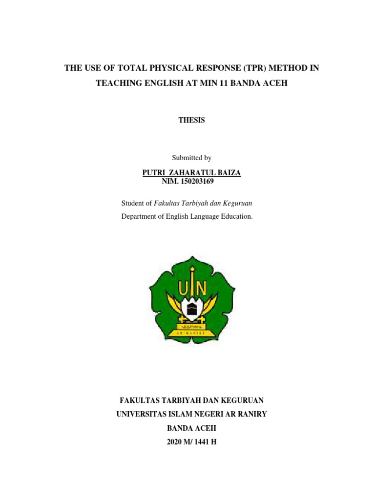TPR Method in Teaching English at MIN 11 | PDF | Learning | Cognition