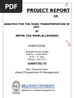 Project Report: ON Analysis For The Road Transportation of ODC AT Areva T&D Naini, Allahabad