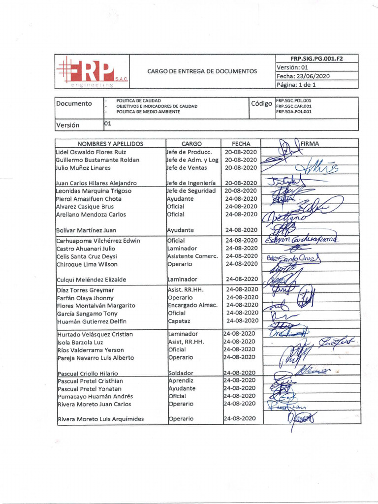 Cargo Pol+ Tica de Calidad | PDF