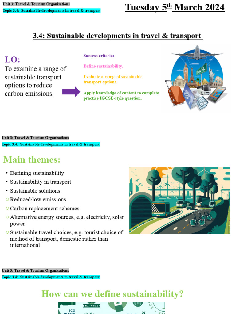 Y10 T&T 3.4 Sustainable Transport | PDF | Sustainable Energy ...