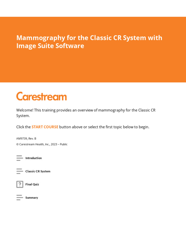 Mammography For The Classic CR System With Image Suite Software | PDF ...