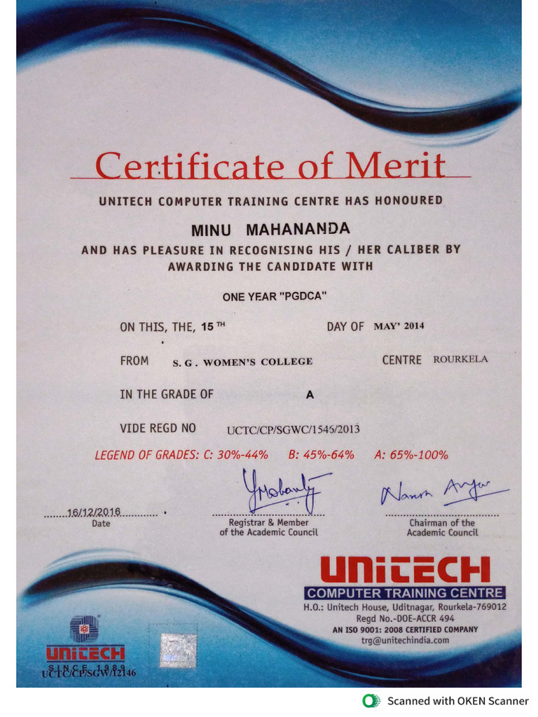 My Computer Certificate PDF