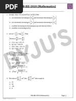 WBJEE 2020 Maths Question Answerkey Solutions