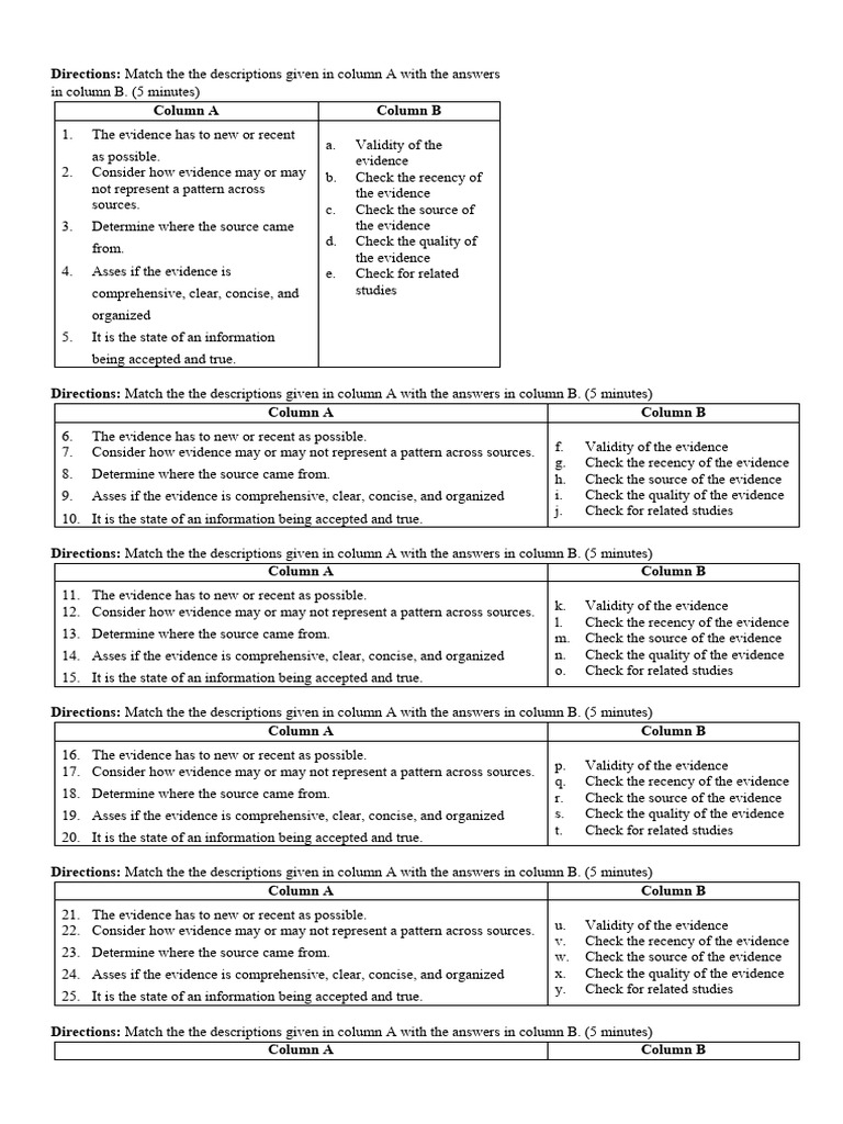 Validity activities | PDF