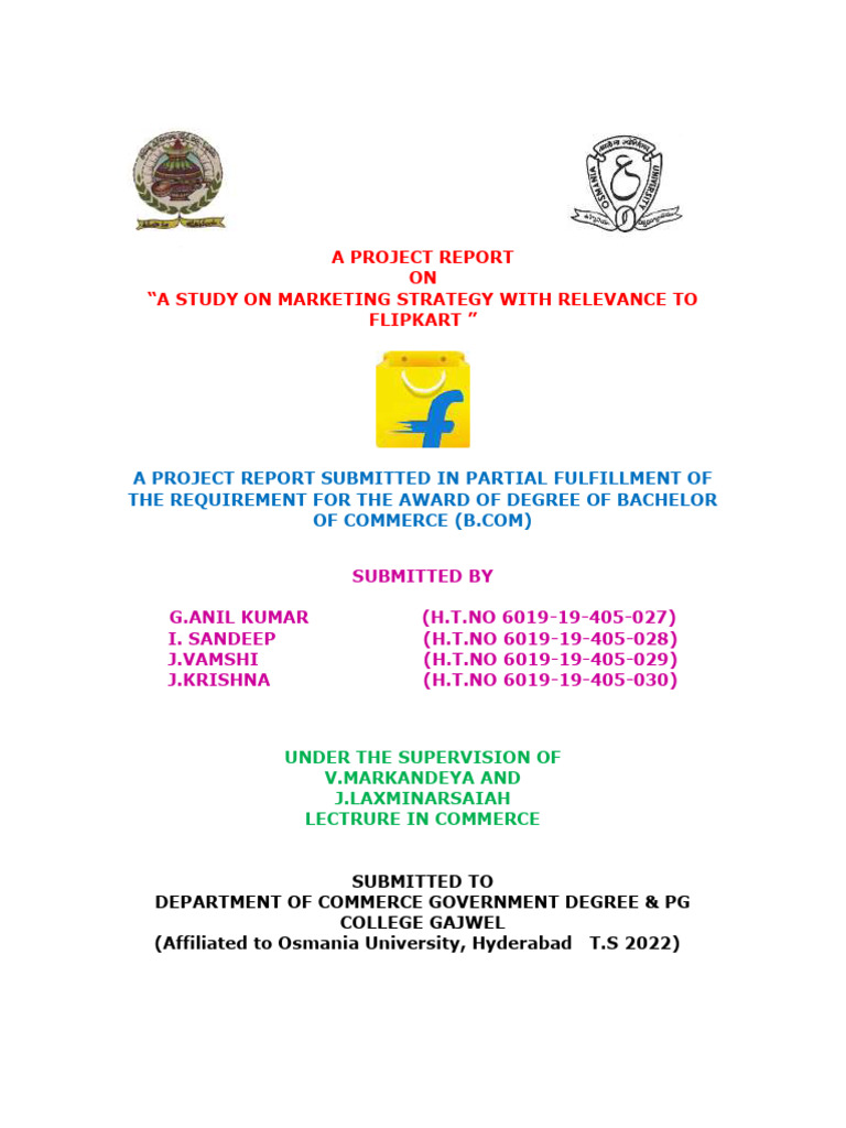 Flipkart Project Pdf E Commerce Marketing