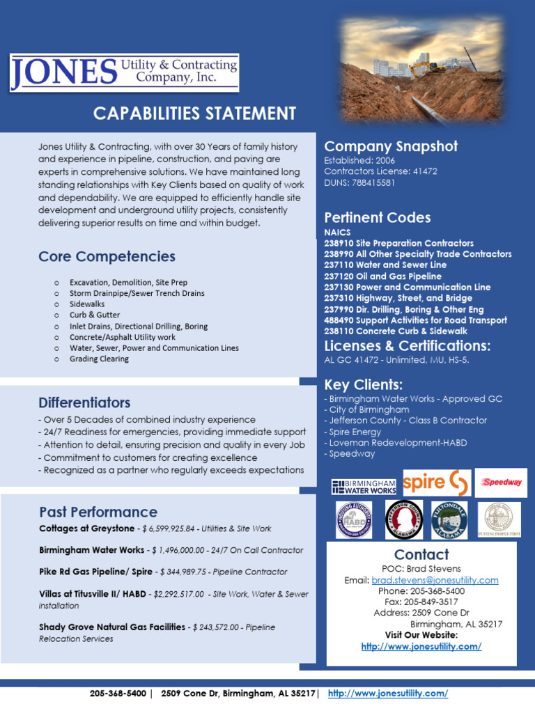 Capabilities statement template 2023 pdf storm drain