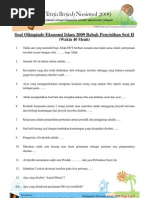 Temilnas 2009 Soal Babak Penyisihan Sesi II Jawaban Singkat