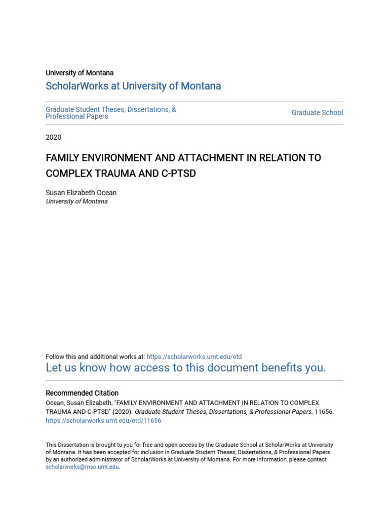 Family Environment and Attachment in Relation To Complex Trauma A | PDF ...