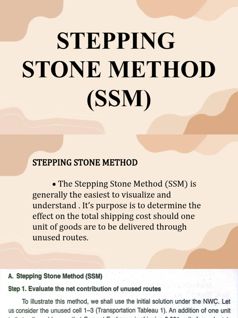 SSM: Understanding the Stepping Stone Method | PDF