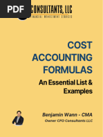 Cost Accounting Formulas