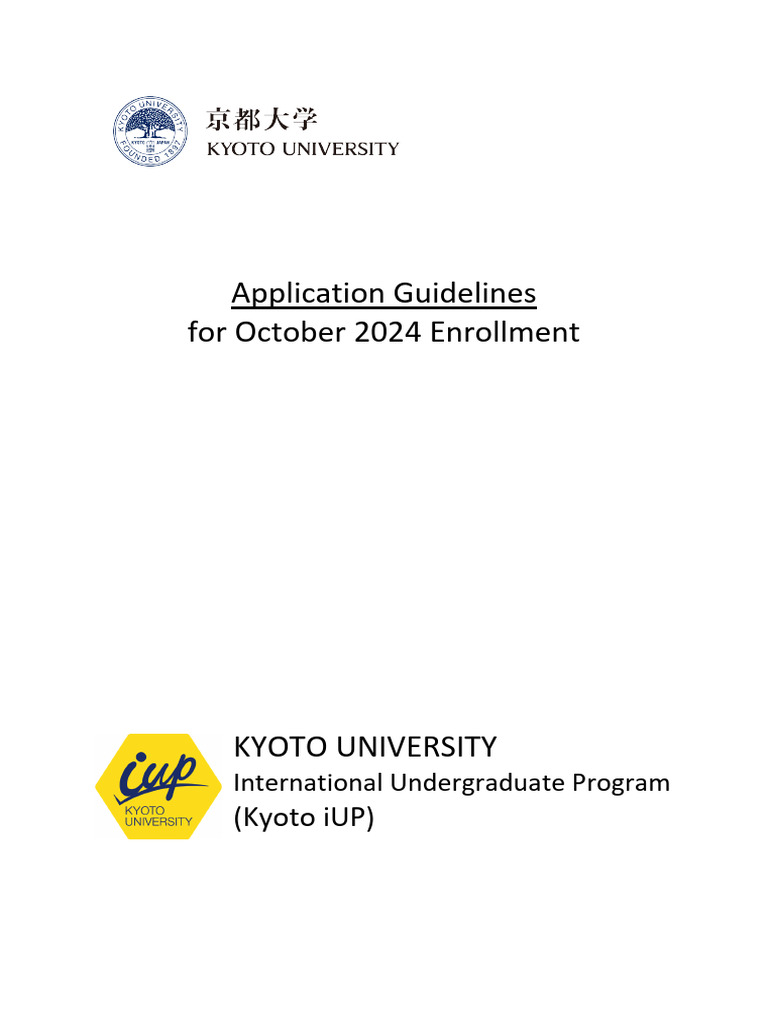 Kyoto iUP Application Guidelines 2024 | PDF | Test Of English As A ...