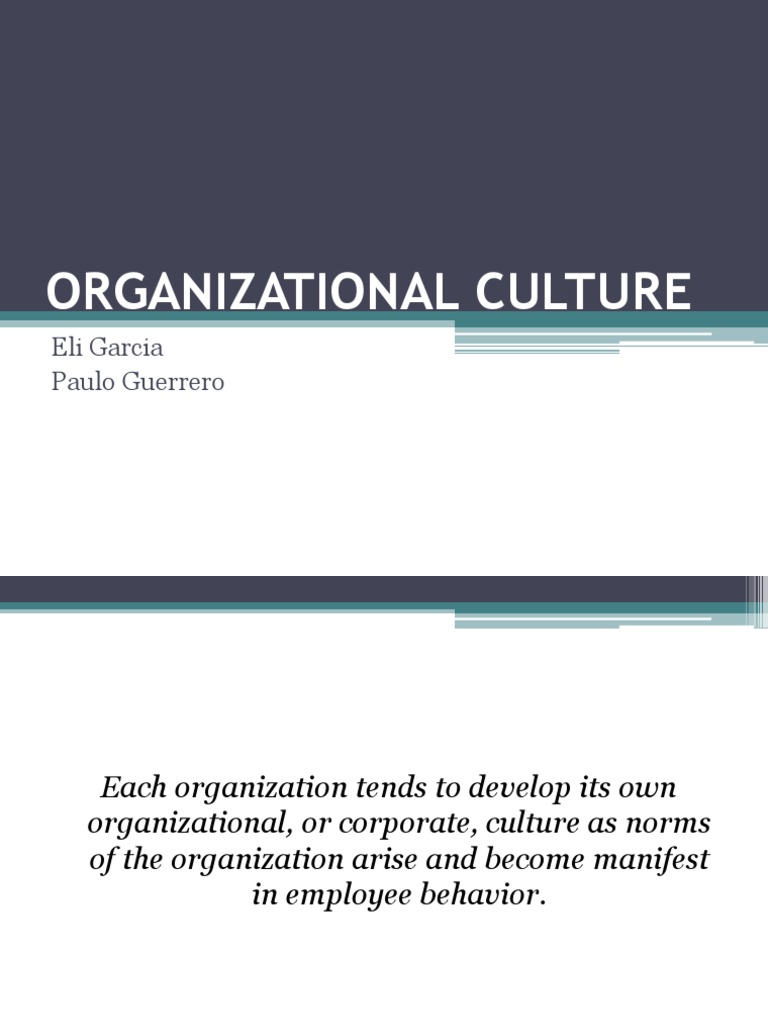 Understanding Organizational Culture | PDF | Organizational Culture ...