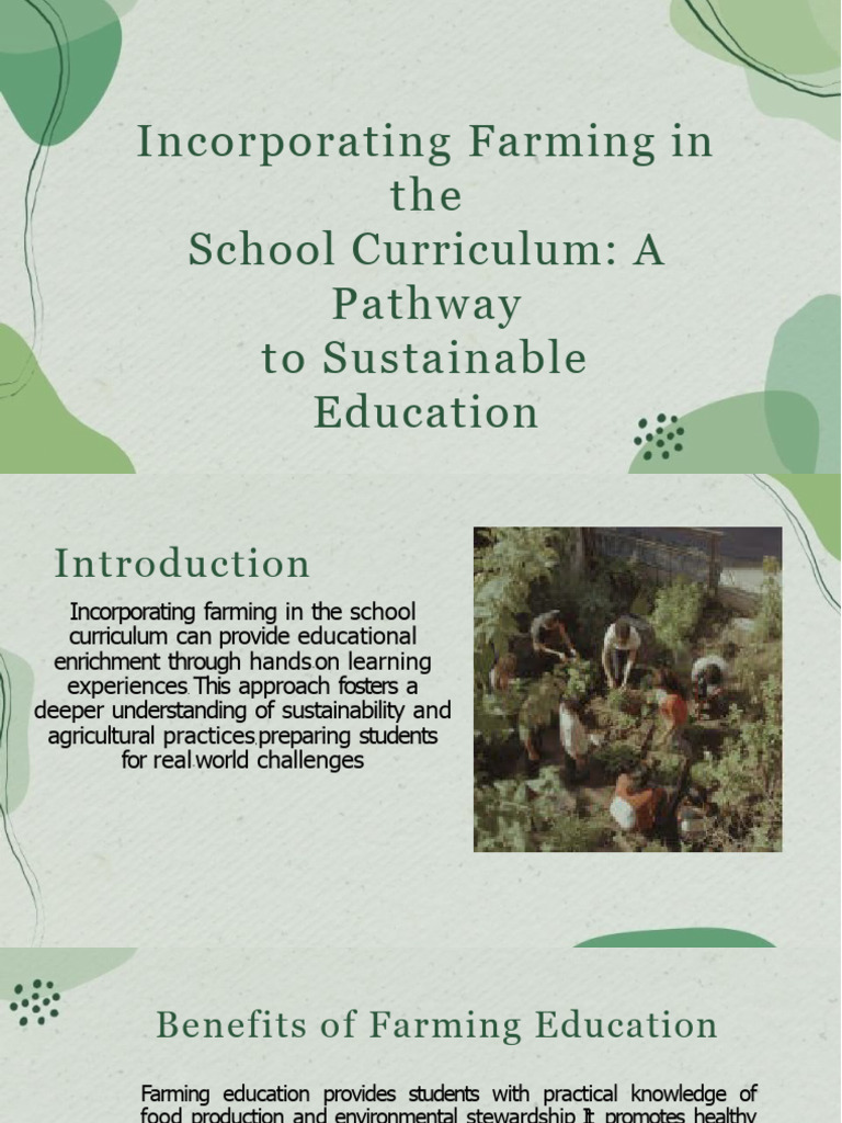 Farming in School: A Sustainable Approach | PDF | Wellness | Technology ...
