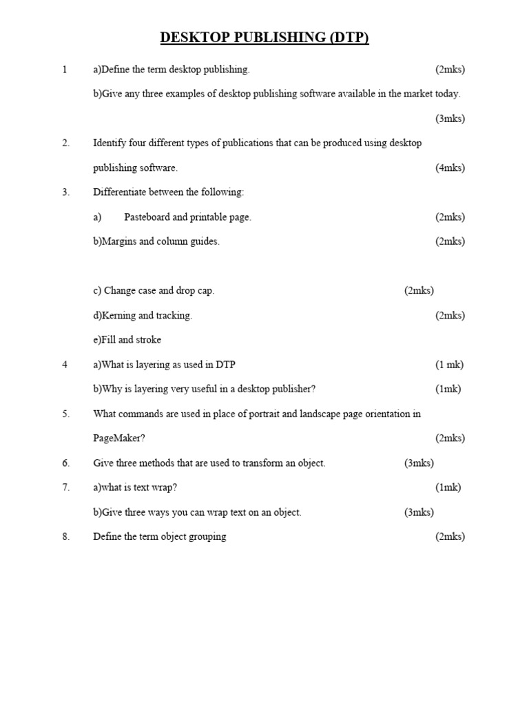 Desktop Publishing Basics and Techniques | PDF | Teaching Methods ...