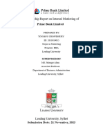 Internship Report On Internal Marketing of PBL