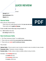 Quick Review: I. Types of Verbs