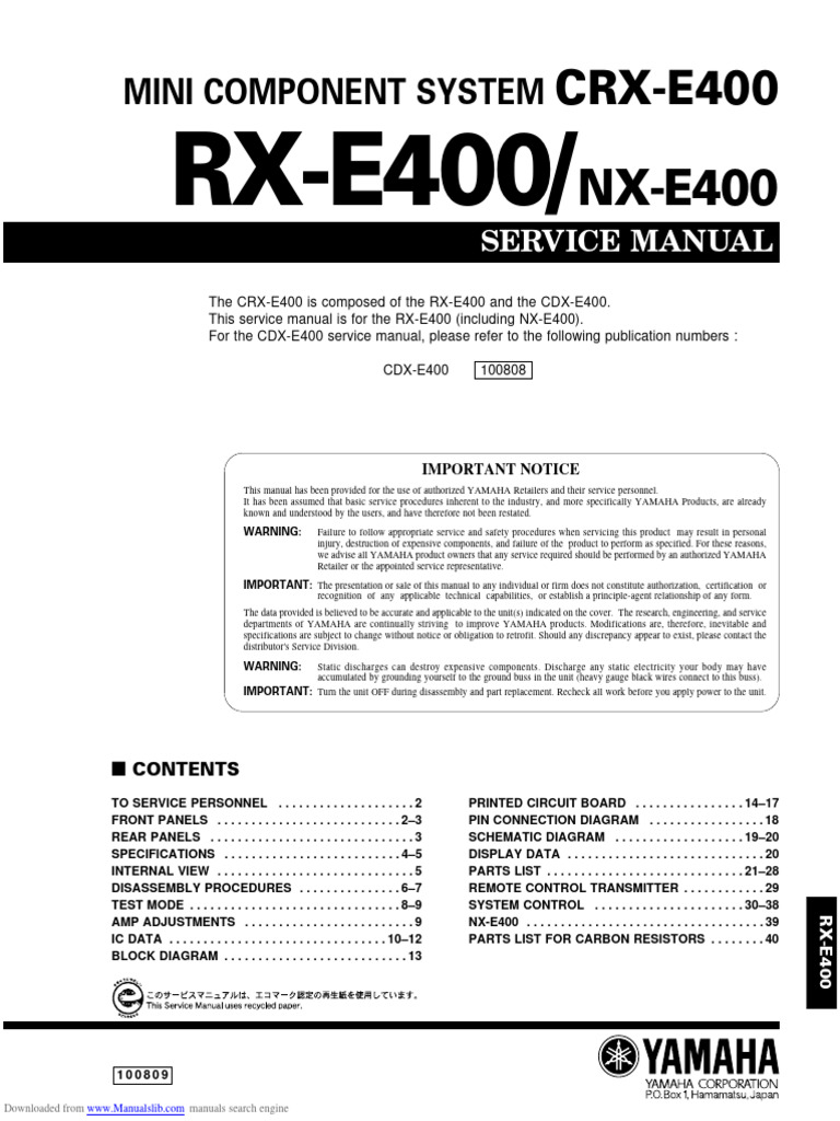 yamaha-crx-e400-pdf-electronics-electricity