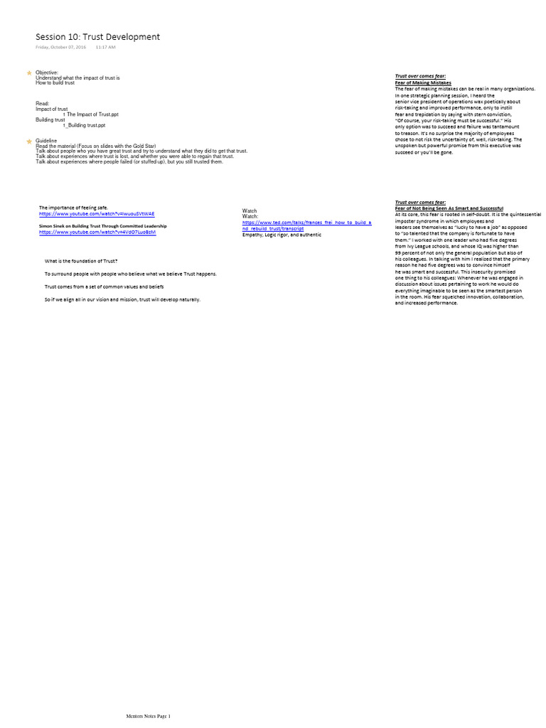 Session 10 Trust Development | PDF | Risk | Psychology