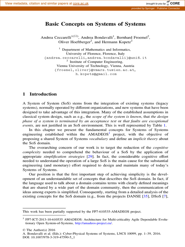 Understanding Systems of Systems Concepts | PDF | Time | System