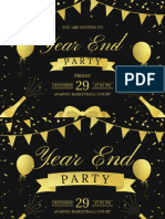 Gold & Black Elegant New Year Party Invitation Landscape