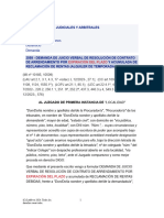 Formulario Demanda Desahucio Fin de Contrato