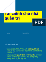 Tai chính cho nhà Quản tri, cơ bản và nâng cao. GV Nguyễn Tấn Bình