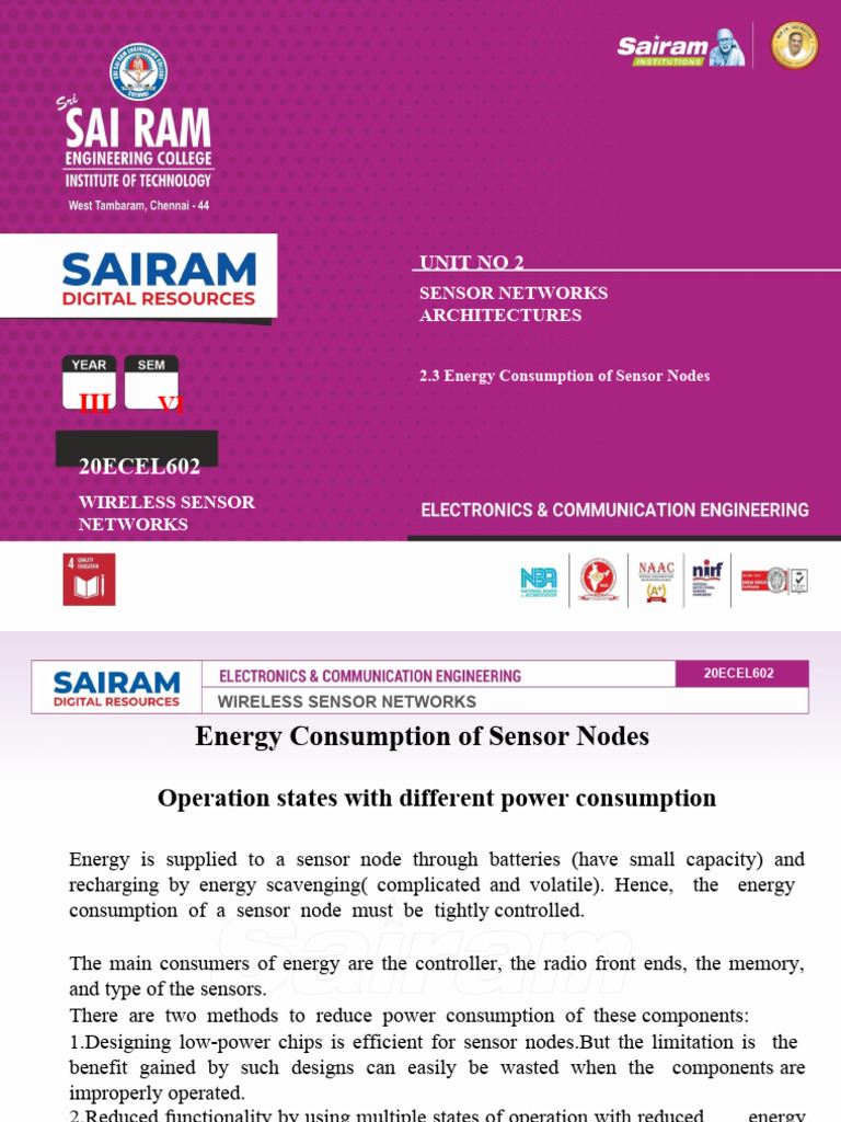 2.3 Energy Consumption of Sensor Nodes | PDF | Wireless Sensor Network ...