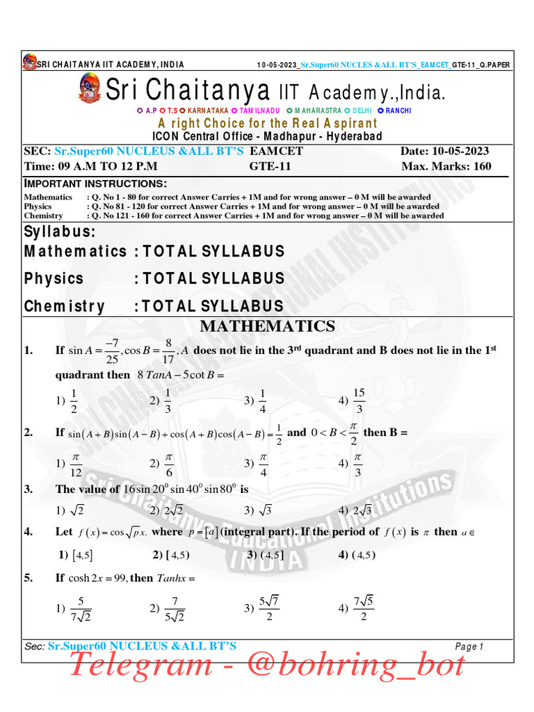 10 05 2023 sr super60 nucleus all bt s eamcet gte 11 q paper