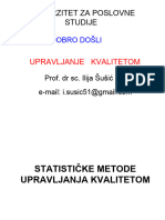 Upravljanje Kvaliteto - Statističke Metode
