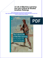 Textbook Ebook The Cultural Life of Machine Learning An Incursion Into Critical Ai Studies Jonathan Roberge All Chapter PDF