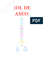 Rol de Aseo