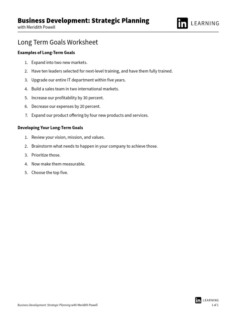 Strategic Planning for Leaders | PDF