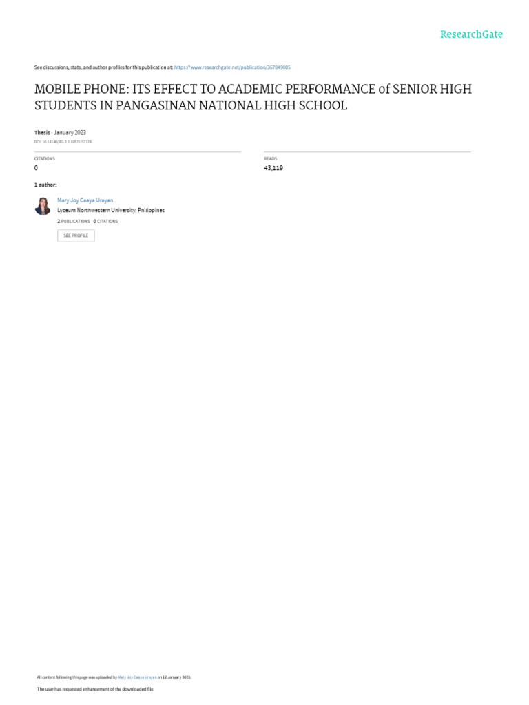 Mobile Phones' Impact on Academic Performance | PDF | Learning | Smartphone