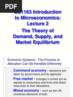 Micro Lecture 2 Theory of Demand Supply and Market Equlibrium