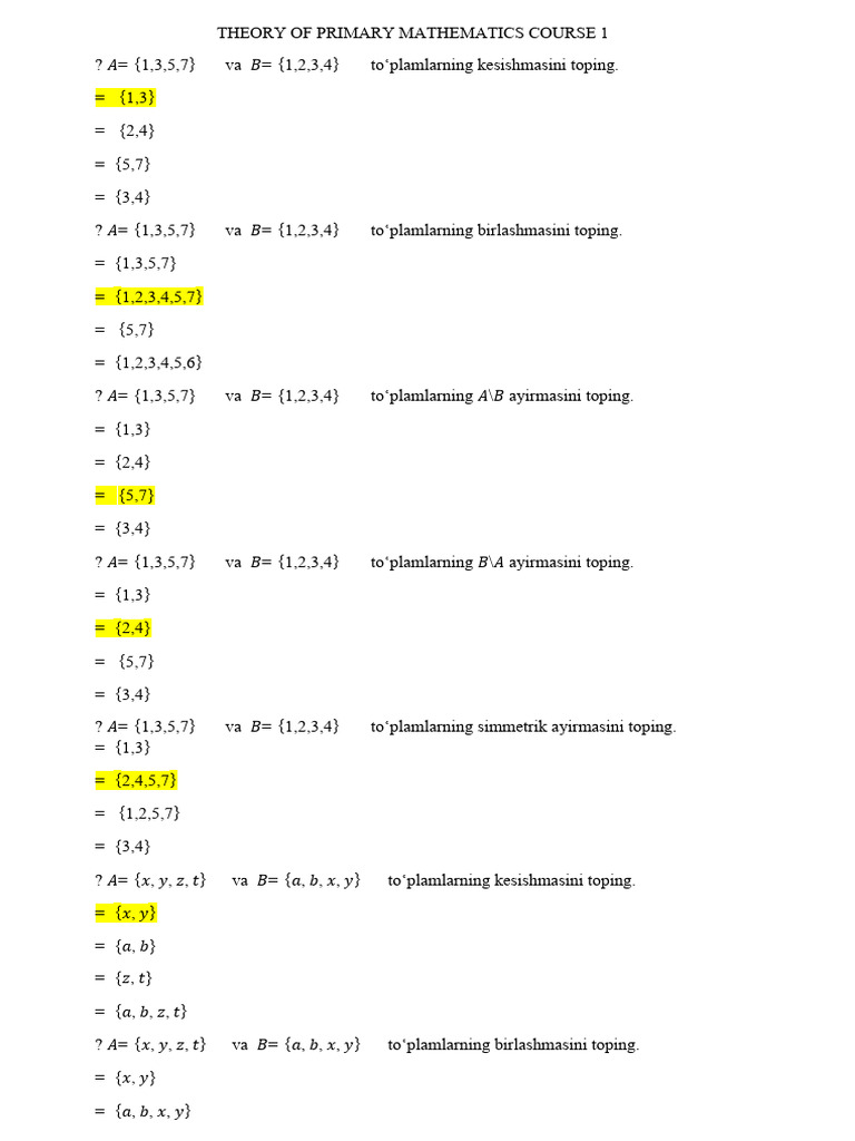 Talaba - Test - Prim Math Course 2 - O'zb | PDF